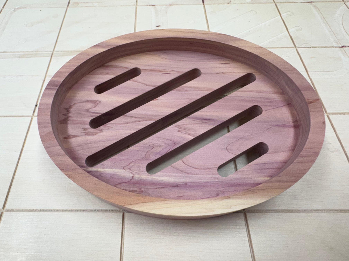 Handmade Aromatic Cedar Soap Dish with Drain - USA Made
