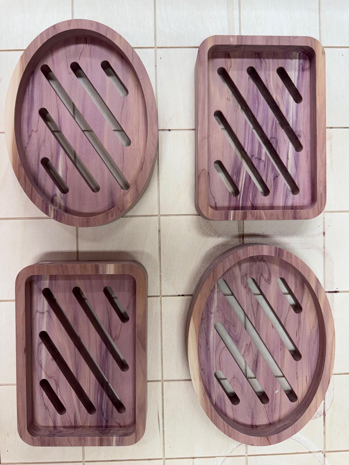 Handmade Aromatic Cedar Soap Dish with Drain - USA Made