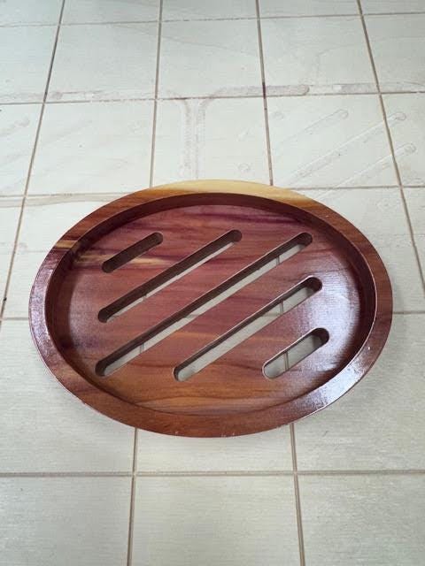 Handmade Aromatic Cedar Soap Dish with Drain - USA Made