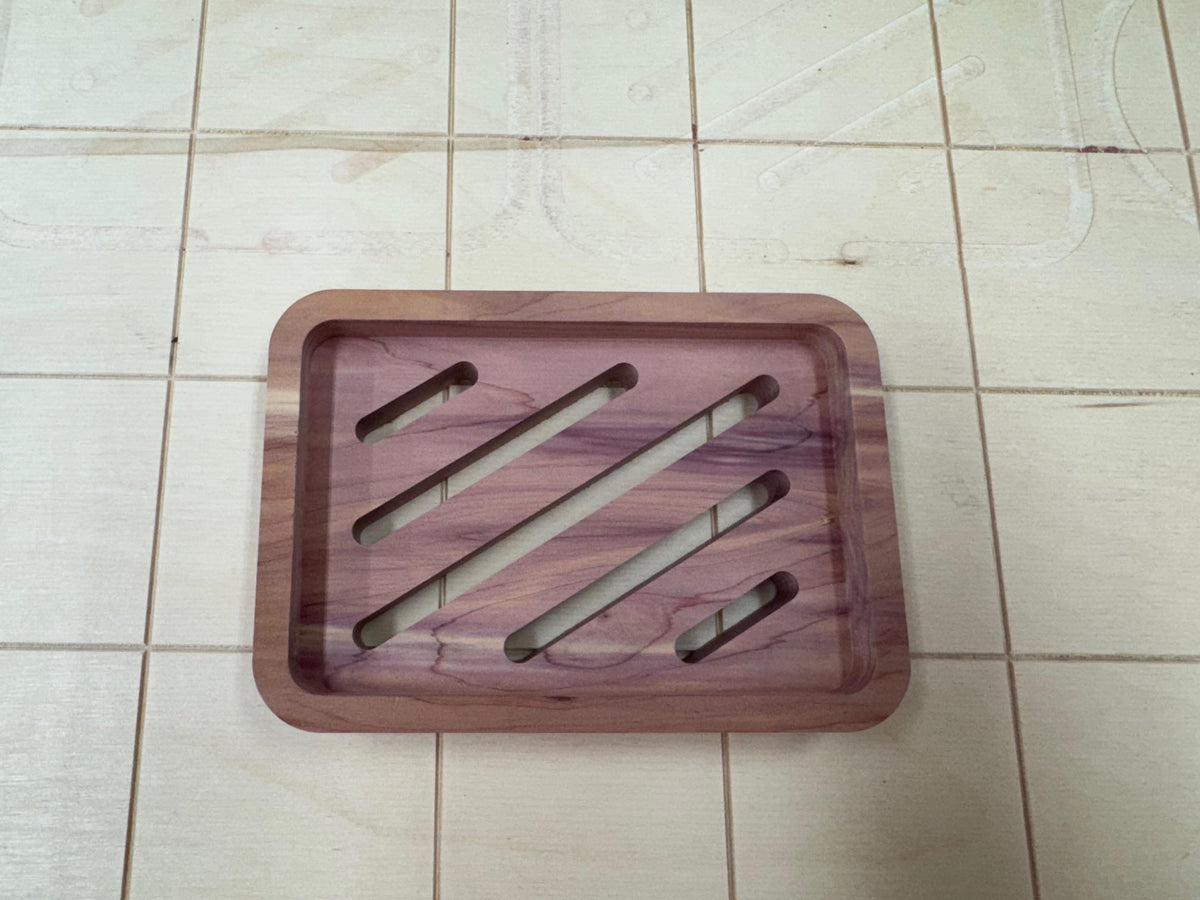 Handmade Aromatic Cedar Soap Dish with Drain - USA Made